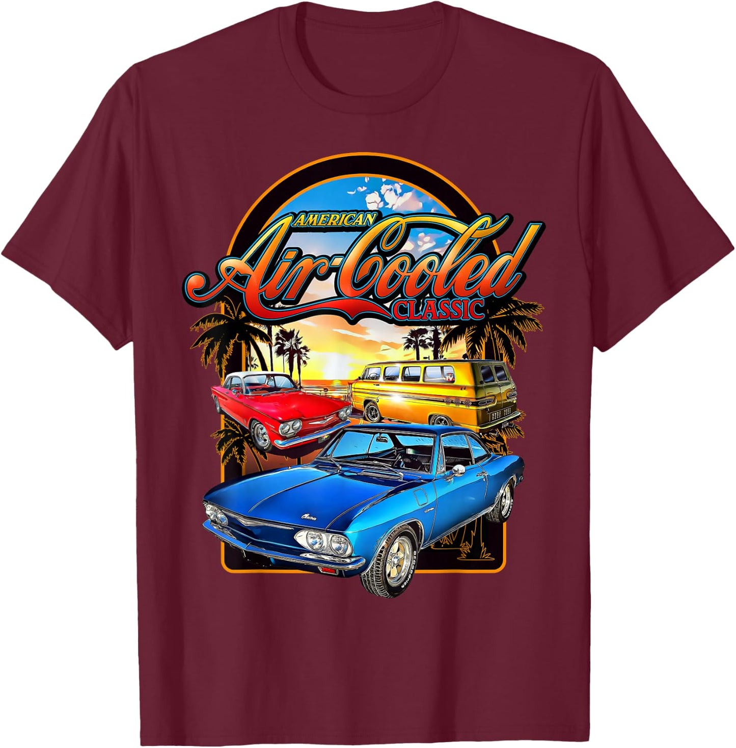 Corvair American Air Cooled Classic Late Early FC T-Shirt - T-Shirt | Maroon