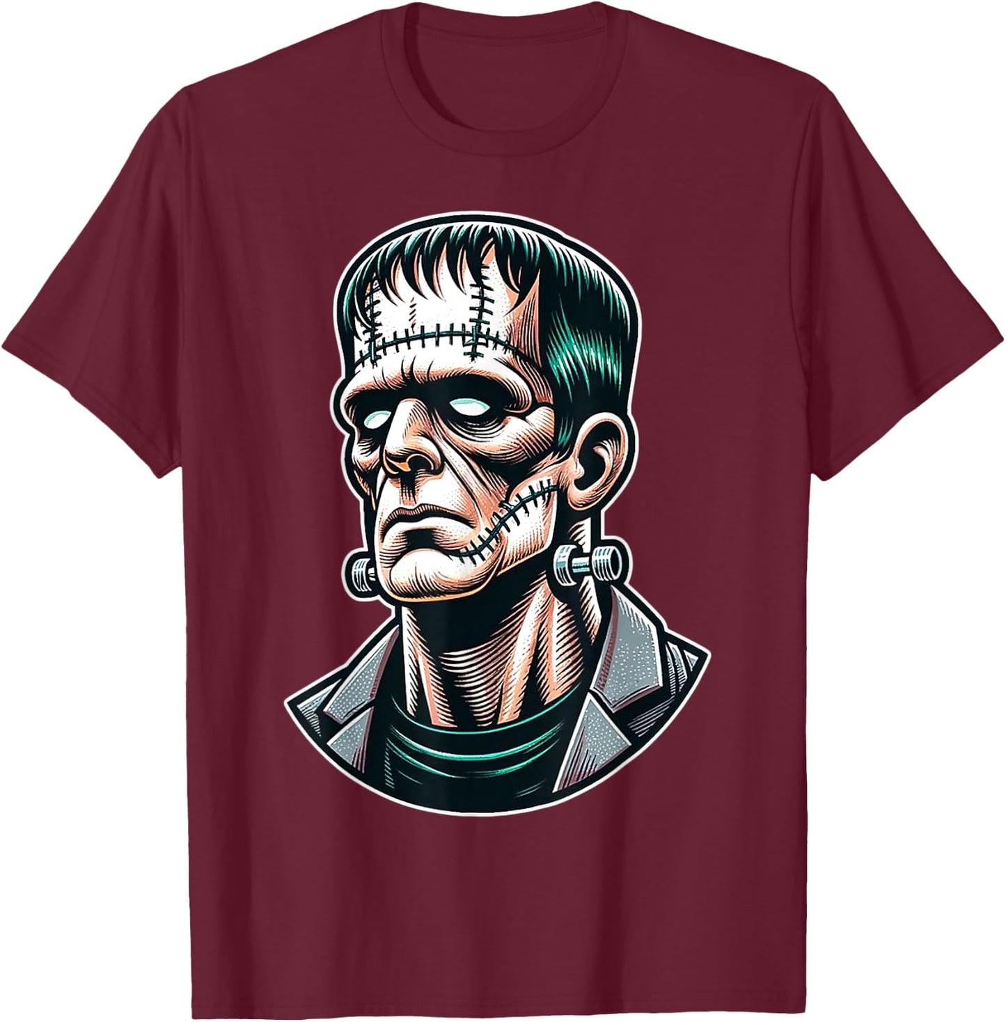 Frankenstein Monster T-Shirt - T-Shirt | Maroon
