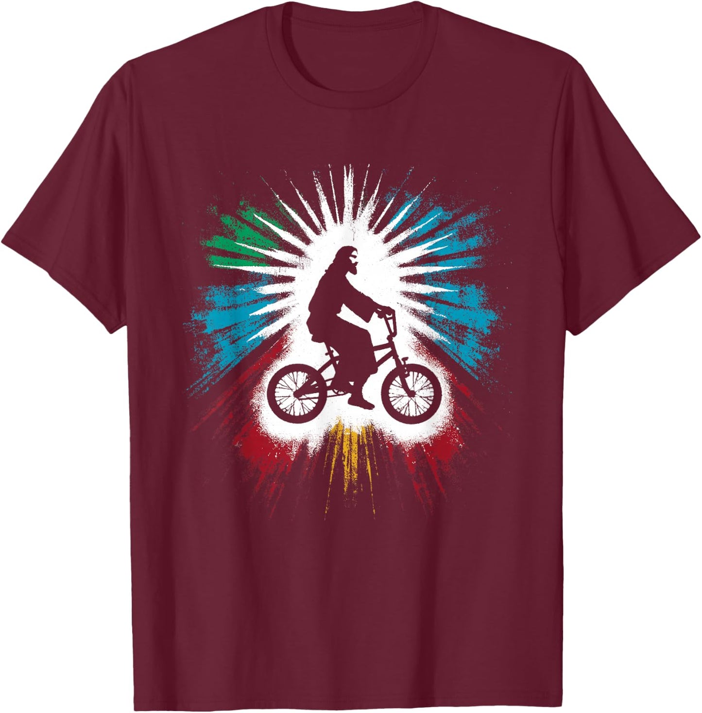 Jesus BMX Bike - Funny Christian Religious Cycling Lover T-Shirt - T-Shirt | Maroon