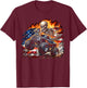 Patriotic Monster Truck Skeleton American Flag 4th of July T-Shirt - T-Shirt | Maroon