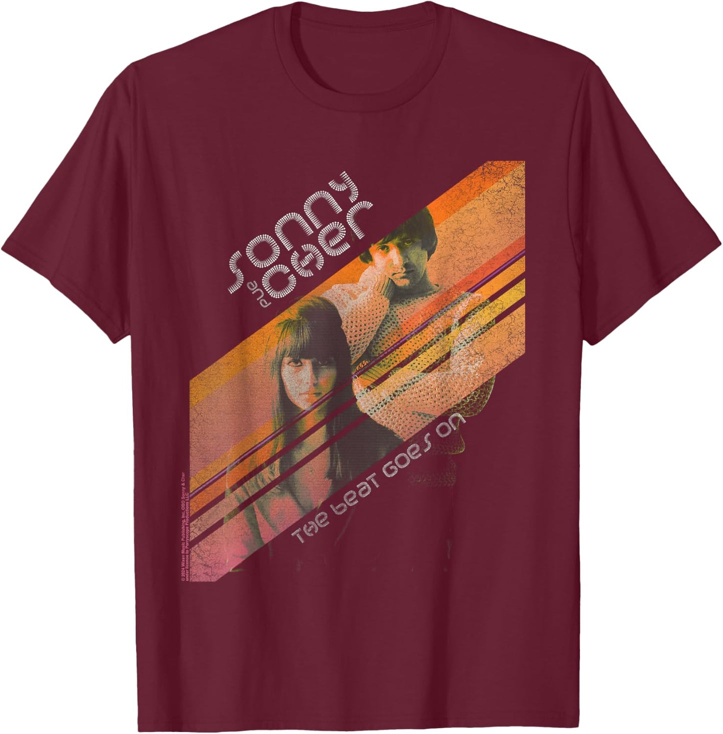 Sonny and Cher The Beat Goes On T-Shirt - T-Shirt | Maroon