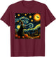 Spooky Halloween Magician Starry Night T-Shirt - T-Shirt | Maroon