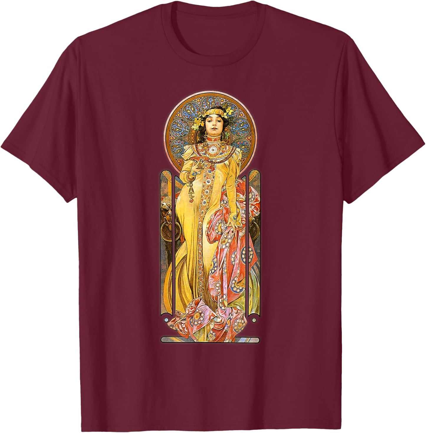 Art Nouveau Vintage Art deco T-Shirt - T-Shirt | Maroon