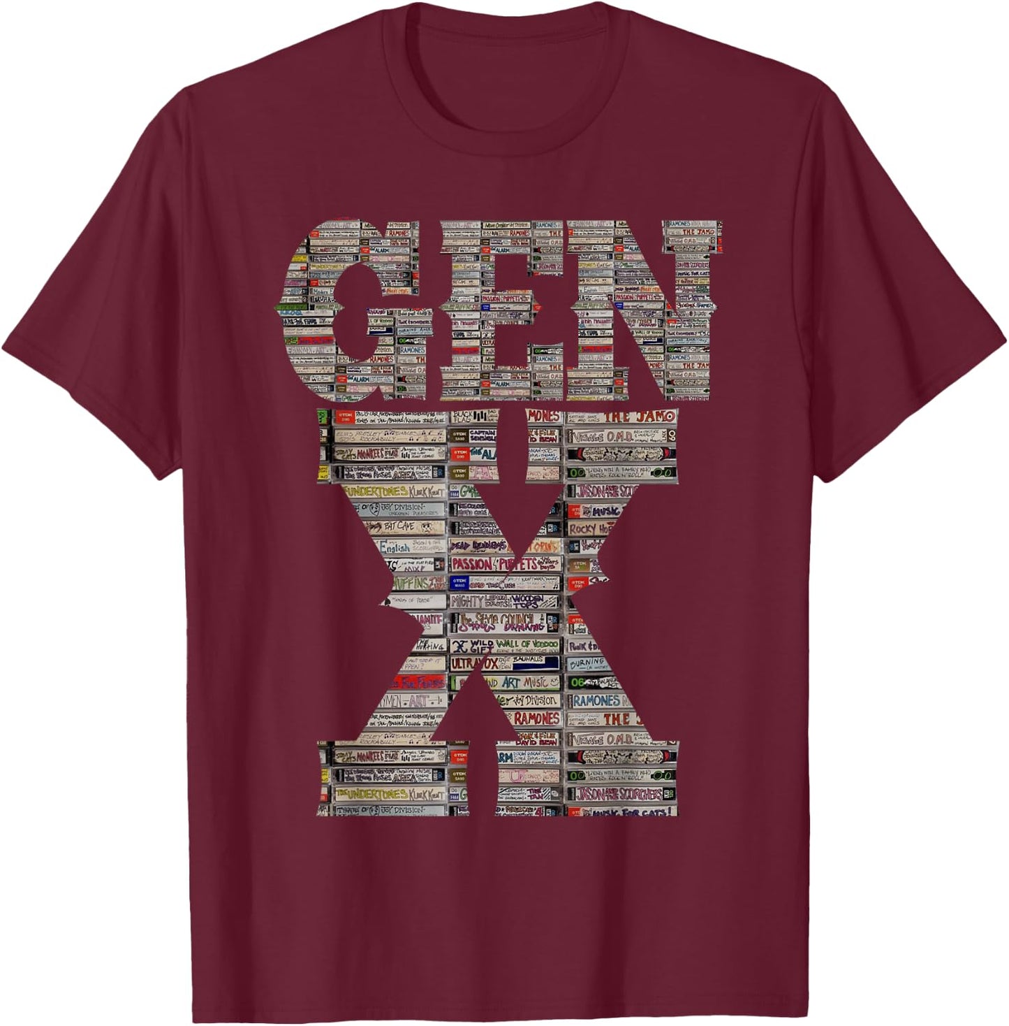 Gen X 80’s Rock Cassettes Vintage Retro Design Women T-Shirt - T-Shirt | Maroon