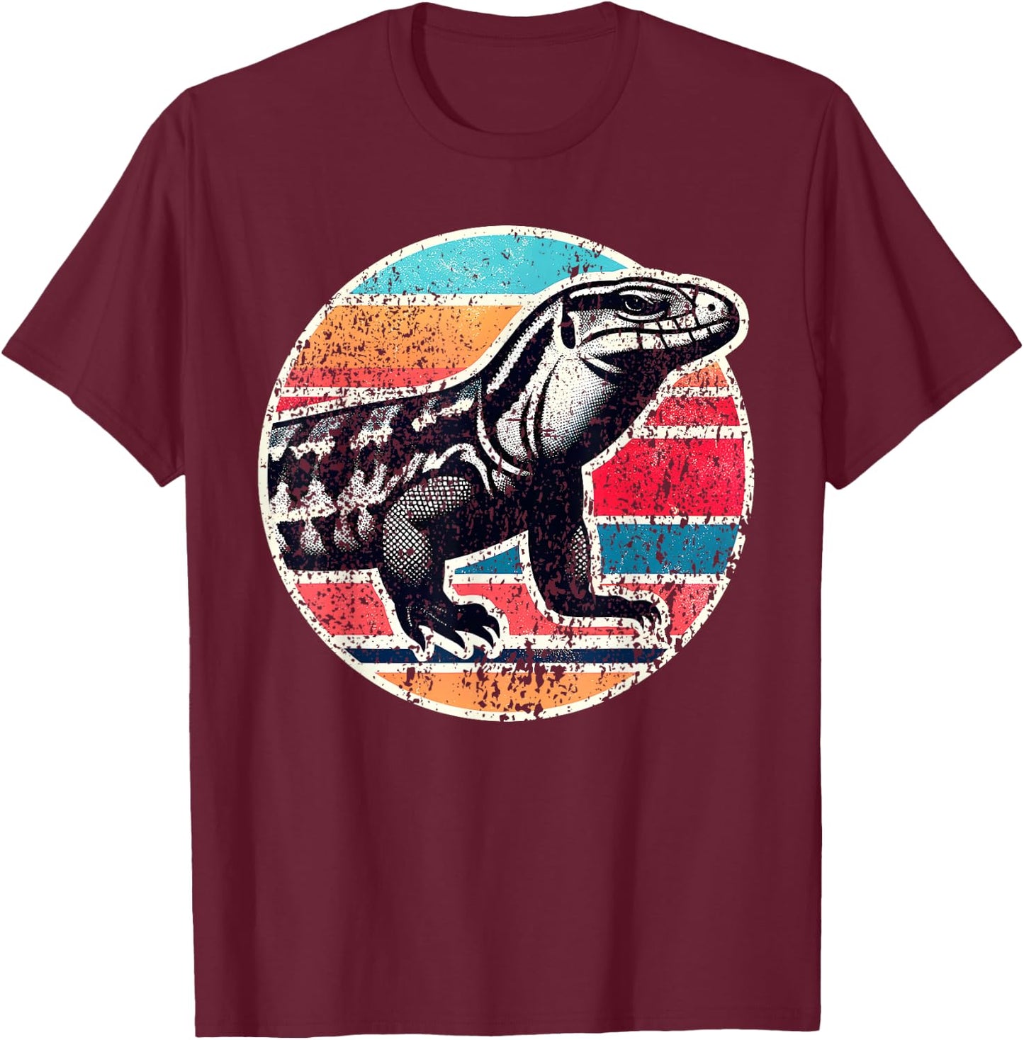 Tegu Lover I Vintage Tegu Lizard I Giant Tegu T-Shirt - T-Shirt | Maroon