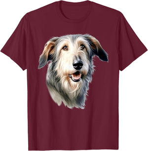 Irish Wolfhound Dog Portrait T-Shirt - T-Shirt | Maroon