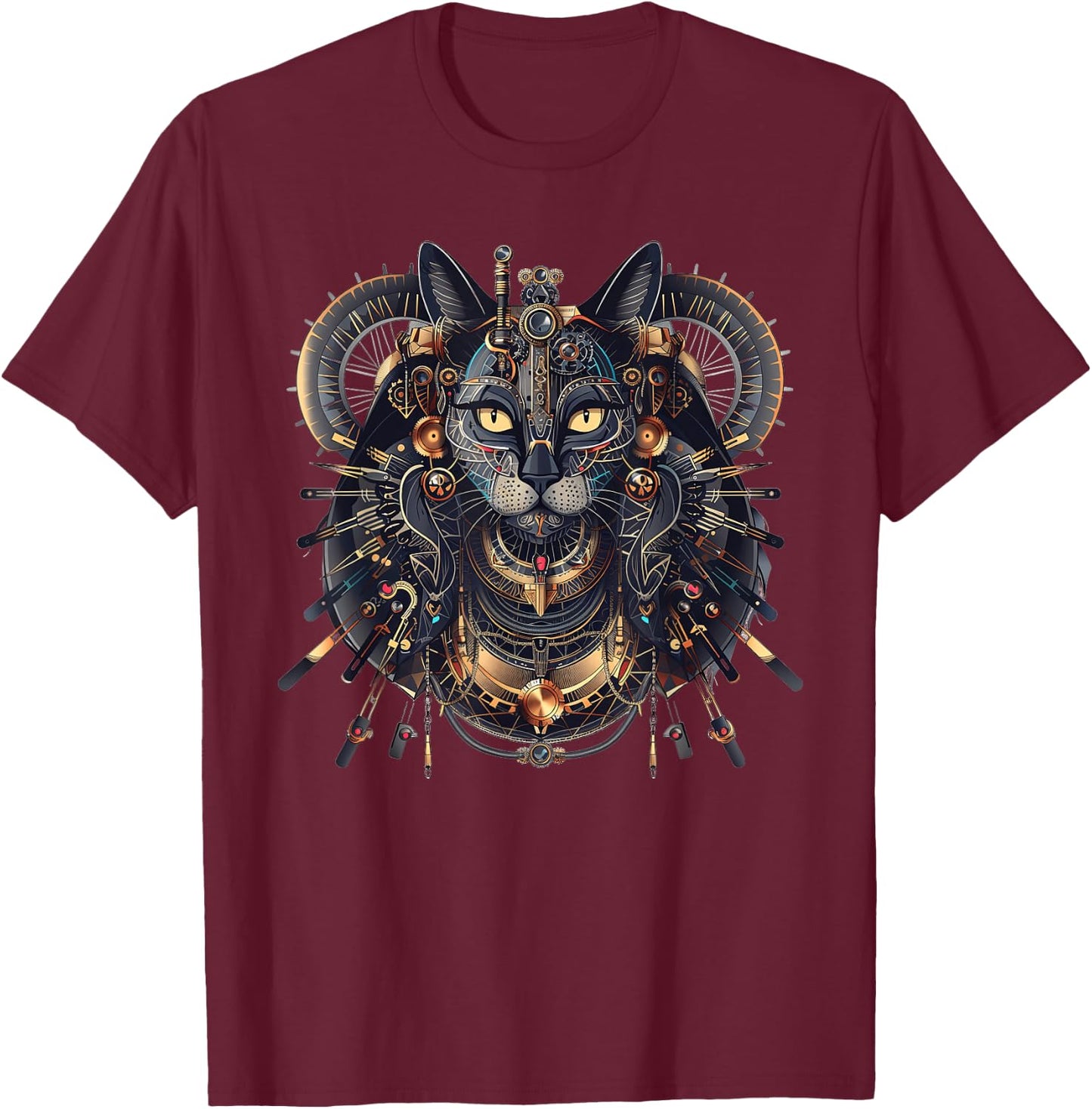 Sekhmet Steampunk T-Shirt - T-Shirt | Maroon