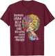 Soy Muyer Latina Afro American Flower Afro Spanish T-Shirt - T-Shirt | Maroon