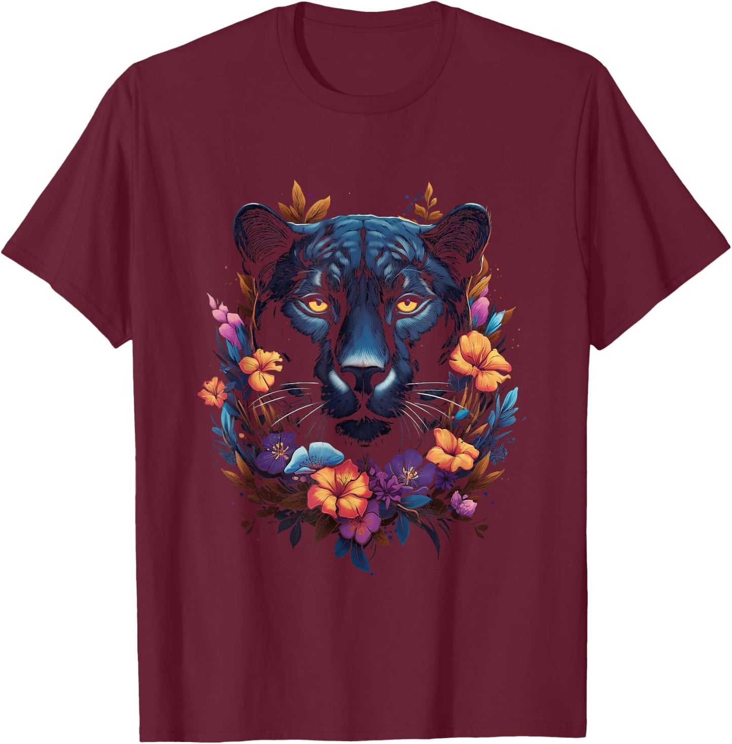 Panther with beautiful eyes black panthers T-Shirt - T-Shirt | Maroon