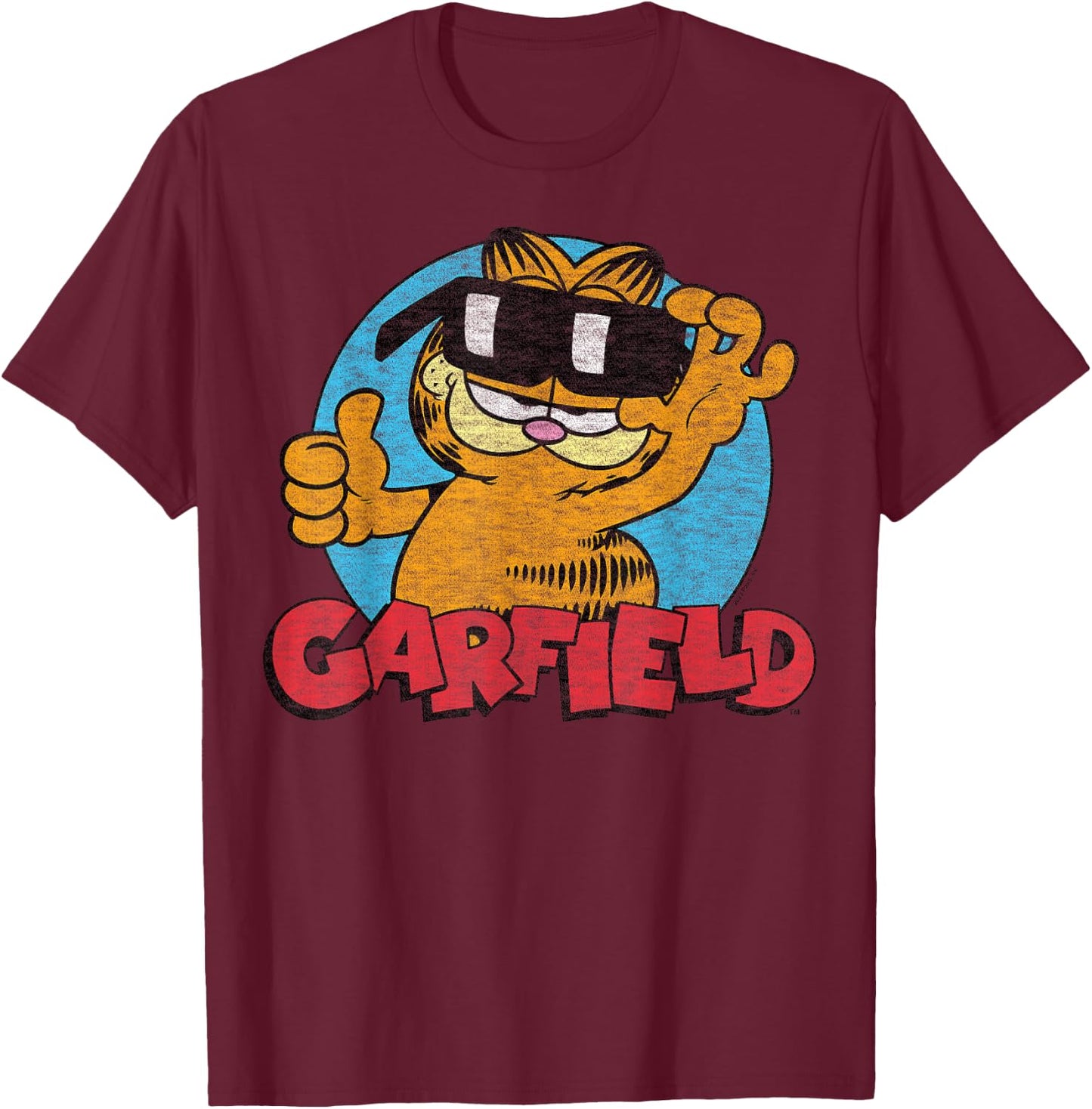 Garfield - Sunglasses Cool Cat Graphic T-Shirt - T-Shirt | Maroon