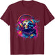 Sloth Music DJ Beatmaker Splash Music EDM Music Headphones T-Shirt - T-Shirt | Maroon