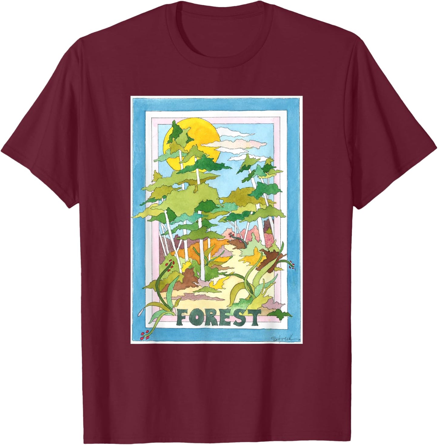 Forest T-Shirt - T-Shirt | Maroon