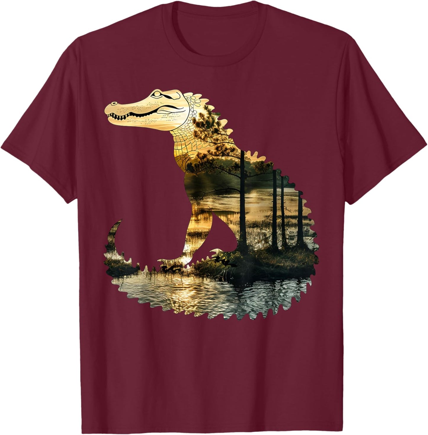 Wetlands, rivers Crocodile T-Shirt - T-Shirt | Maroon