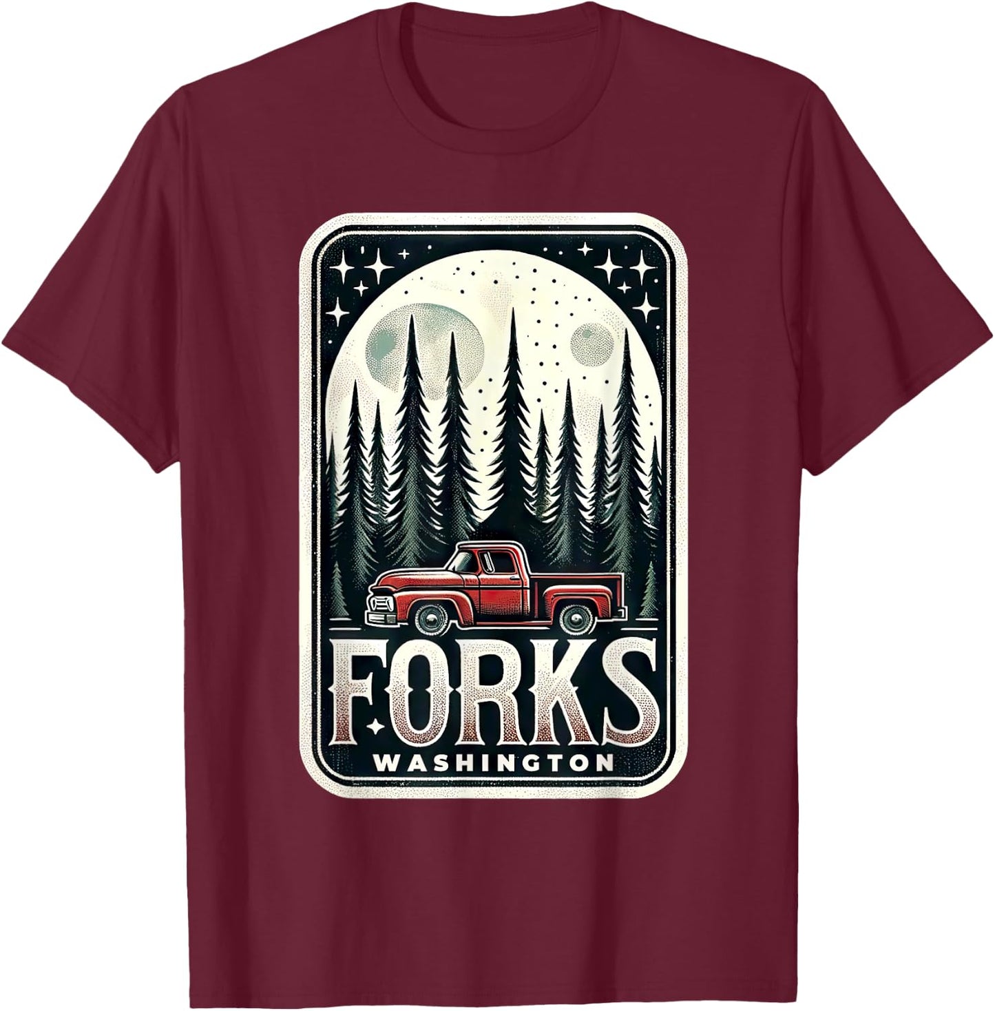 Forks Washington - Graphic T-Shirt - T-Shirt | Maroon