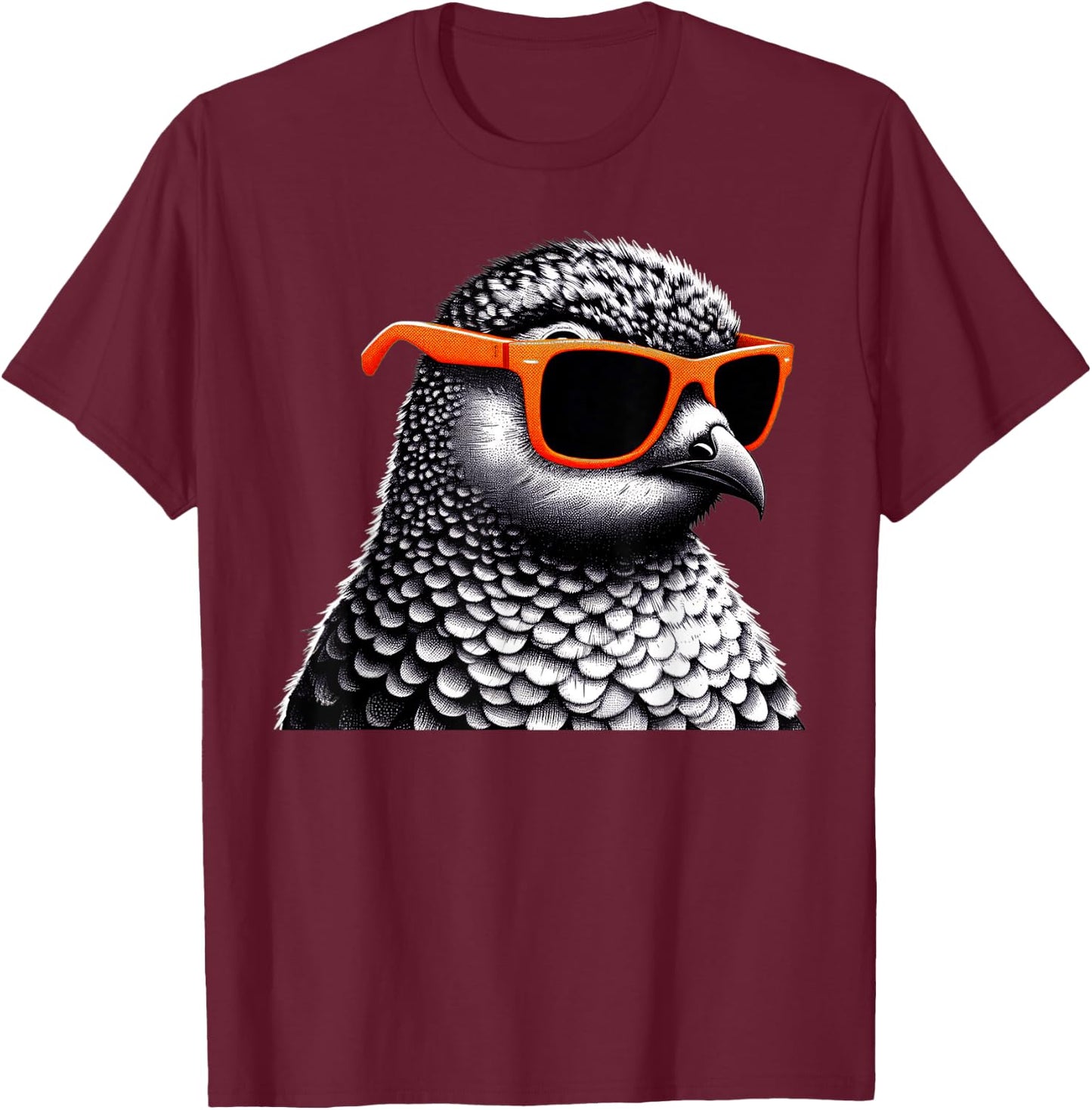 Cool Ptarmigan Bird Wearing Sunglasses Graphic Art T-Shirt - T-Shirt | Maroon