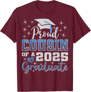 Super Proud Cousin of 2025 Graduate Awesome Family College T-Shirt - T-Shirt | Maroon