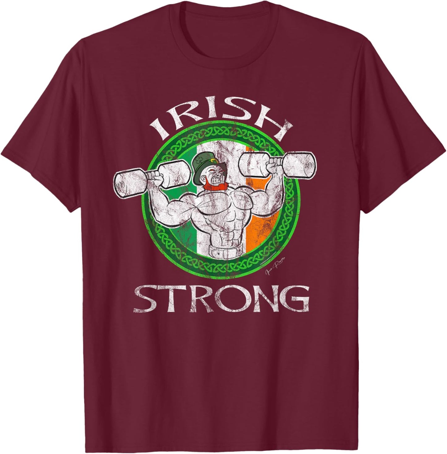 Strongman Powerlifting Irish funny Weightlifting Dad Gym T-Shirt - T-Shirt | Maroon