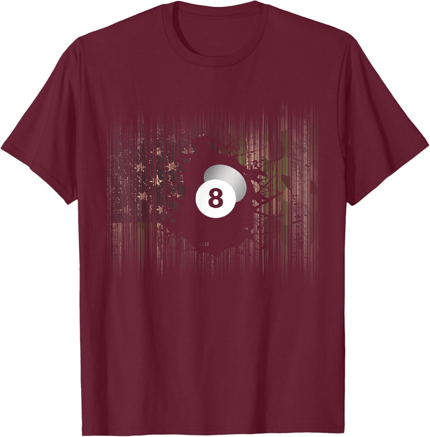 American Flag Camouflage Billiards Pool Player T-Shirt - T-Shirt | Maroon