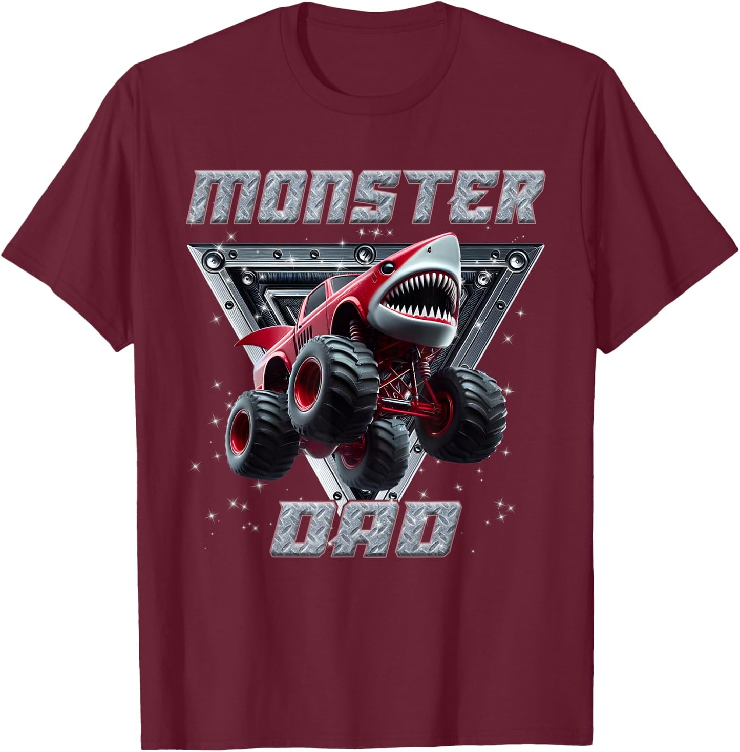 Shark Monster Truck Dad Monster Truck Are My Jam Truck Lover T-Shirt - T-Shirt | Maroon