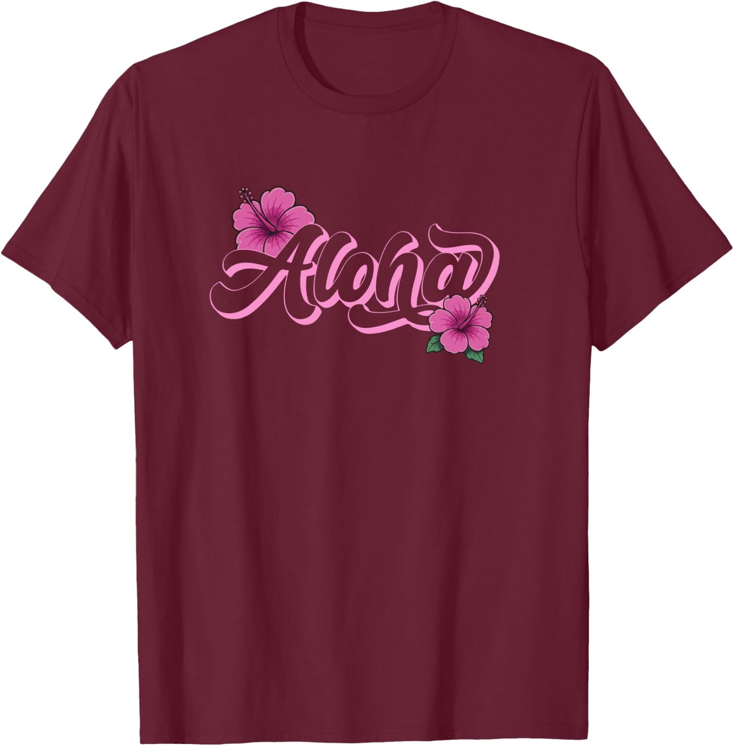 Hawaii Aloha Vacation Hibiscus T-Shirt - T-Shirt | Maroon