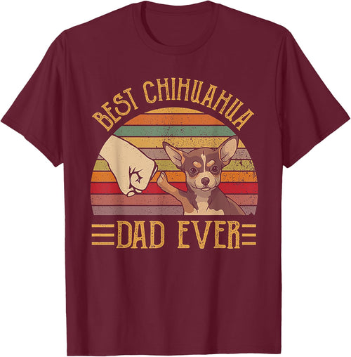 Best Chihuahua Dad Ever Retro Vintage Sunset