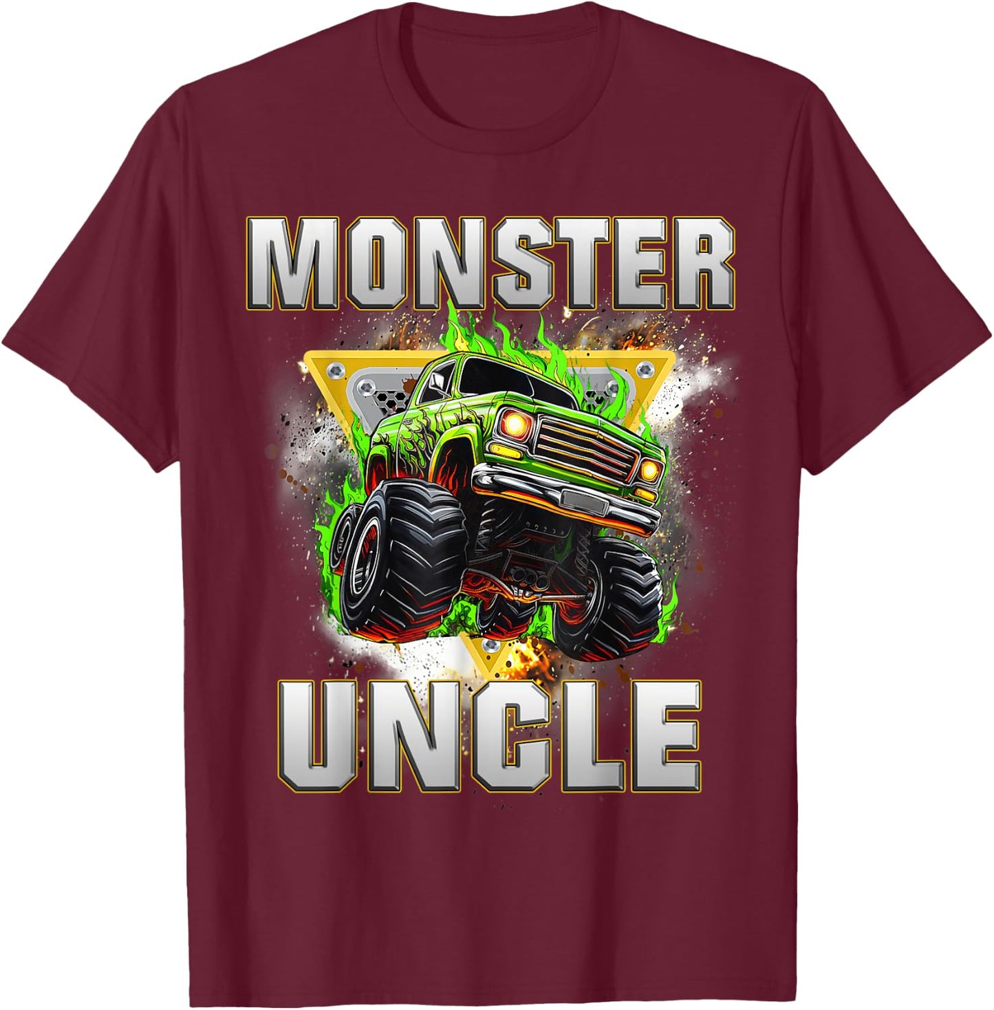 Monster Truck Uncle Monster Truck Are My Jam Adults Kids T-Shirt - T-Shirt | Maroon
