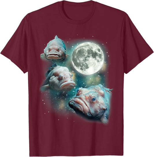 Three Blobfish 3 Undersea Creatures Deep Ocean Life Blobfish T-Shirt - T-Shirt | Maroon