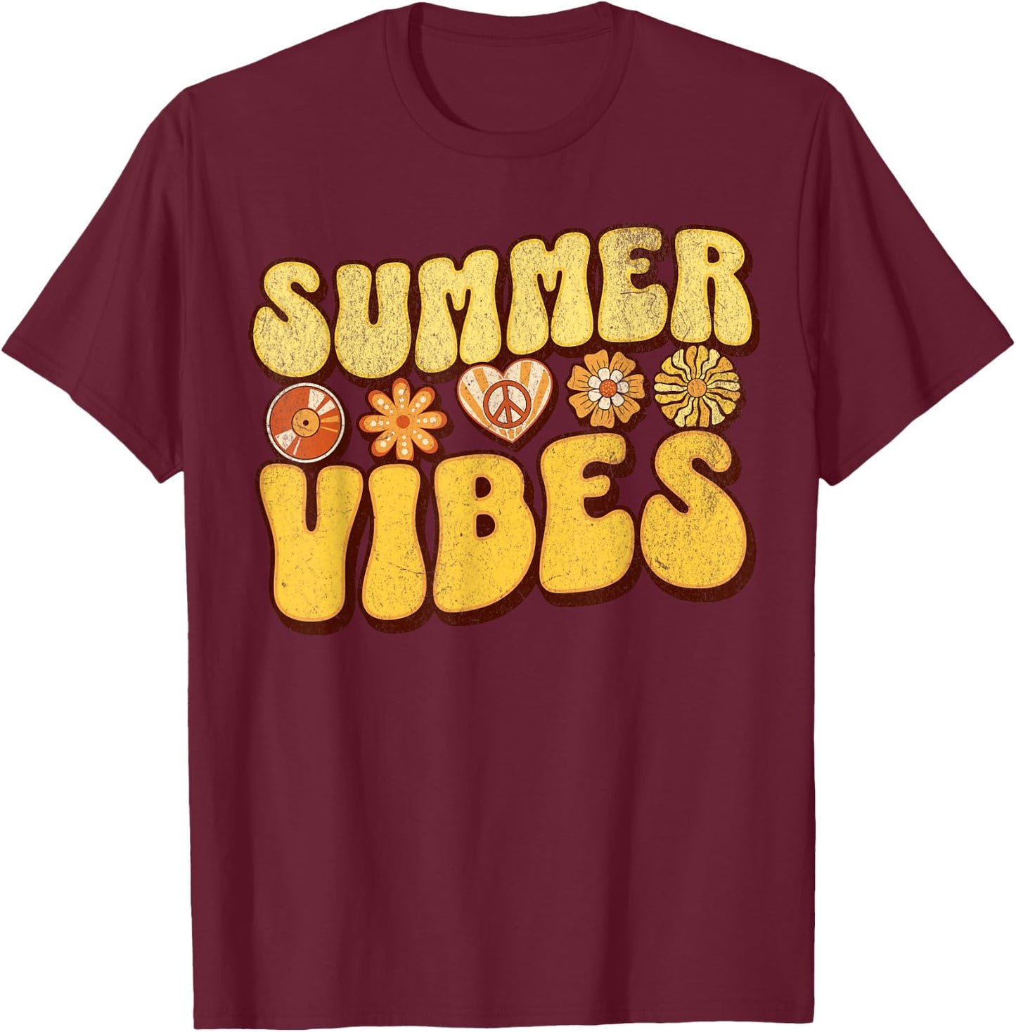 Summer Vibes T-Shirt - T-Shirt | Maroon