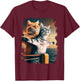Titanic Meme Shirt for Kids Girls Funny Cat Titanic T-Shirt - T-Shirt | Maroon