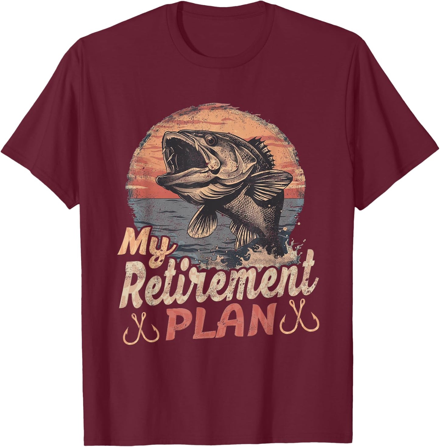 Funny "My Retirement Plan" - Fishing T-Shirt - T-Shirt | Maroon