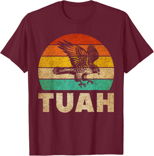 Vintage Hawk Tuah Hilarious Joke Adult Humor Gag Meme Funny T-Shirt - T-Shirt | Maroon