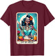 Cool Mama Club Tarot Card Skeleton Halloween T-Shirt - T-Shirt | Maroon