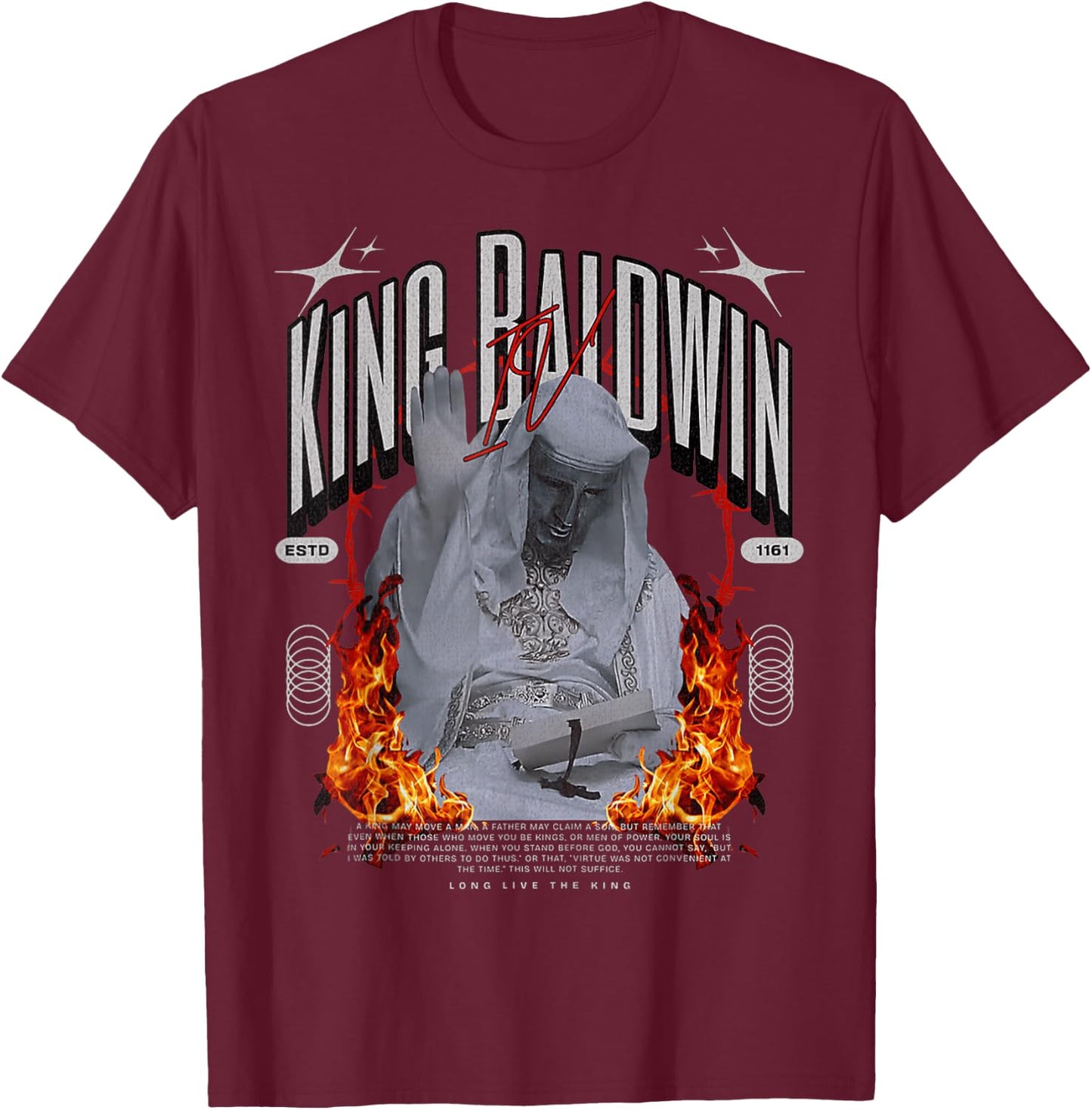 King Baldwin IV T-Shirt - T-Shirt | Maroon