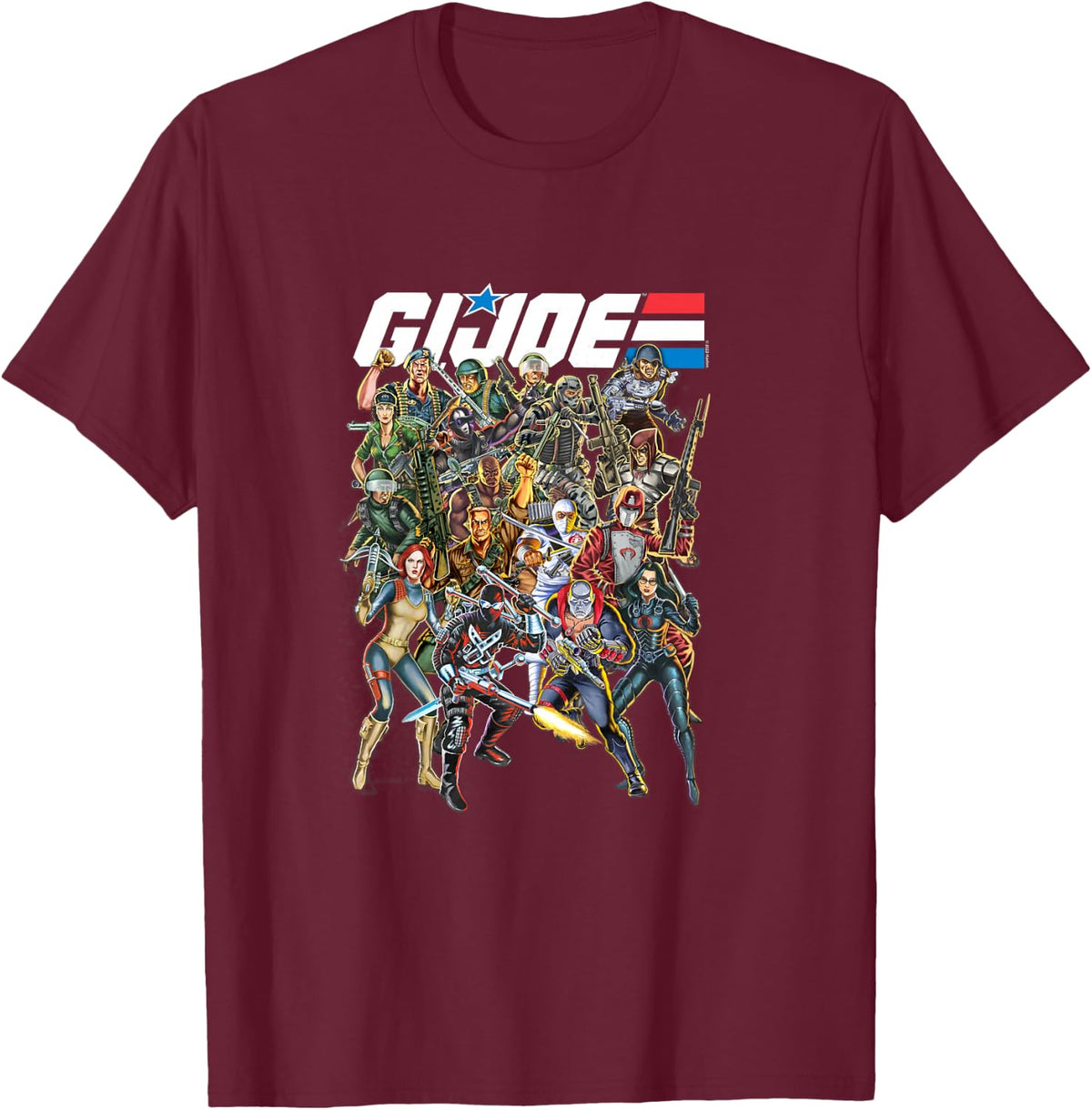 G.I. Joe A Real American Hero Vintage Character Mashup T-Shirt - T-Shirt | Maroon