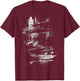 Black And White Urban Night T-Shirt - T-Shirt | Maroon
