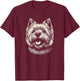 Cairn Terrier Dog Face Art Design And Men T-Shirt - T-Shirt | Maroon
