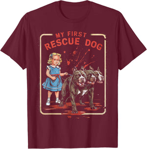 Vintage Horror Movie Lover Retro Halloween Shirt Rescue Dog T-Shirt - T-Shirt | Maroon