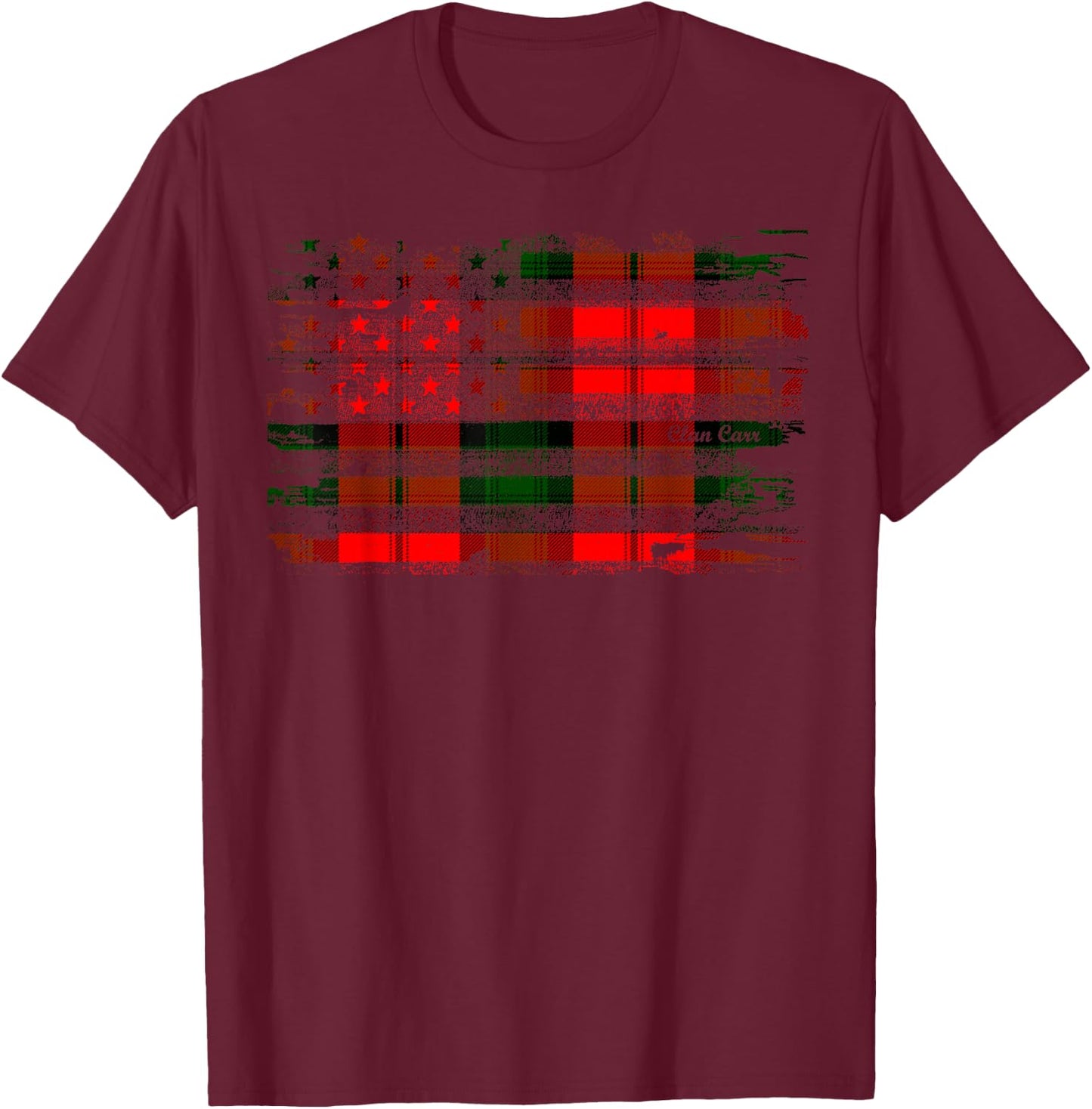 Clan Carr surname last name Scottish Tartan T-Shirt - T-Shirt | Maroon
