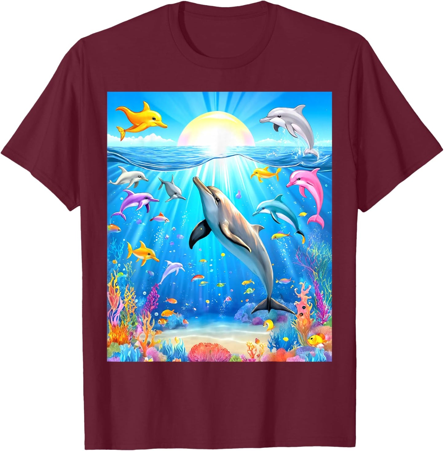 Funny Symphony aero Dolphins aqua Meme T-Shirt - T-Shirt | Maroon