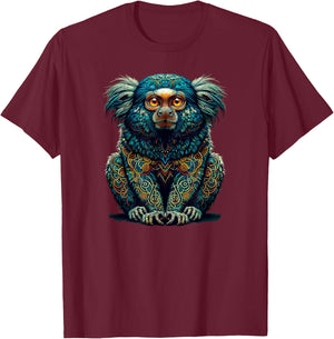 Mandala Art Dwarf Owl T-Shirt - T-Shirt | Maroon