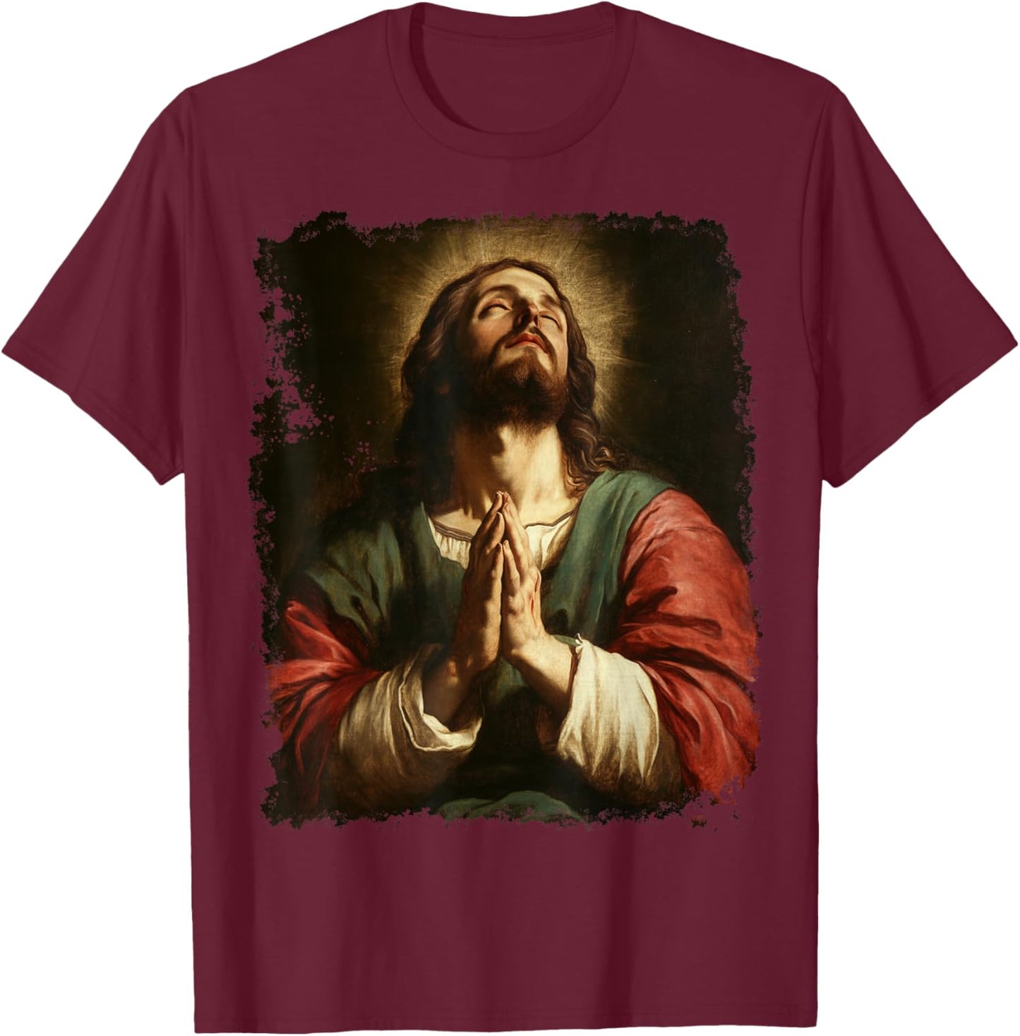 Jesus Christ Prayer T-Shirt - T-Shirt | Maroon