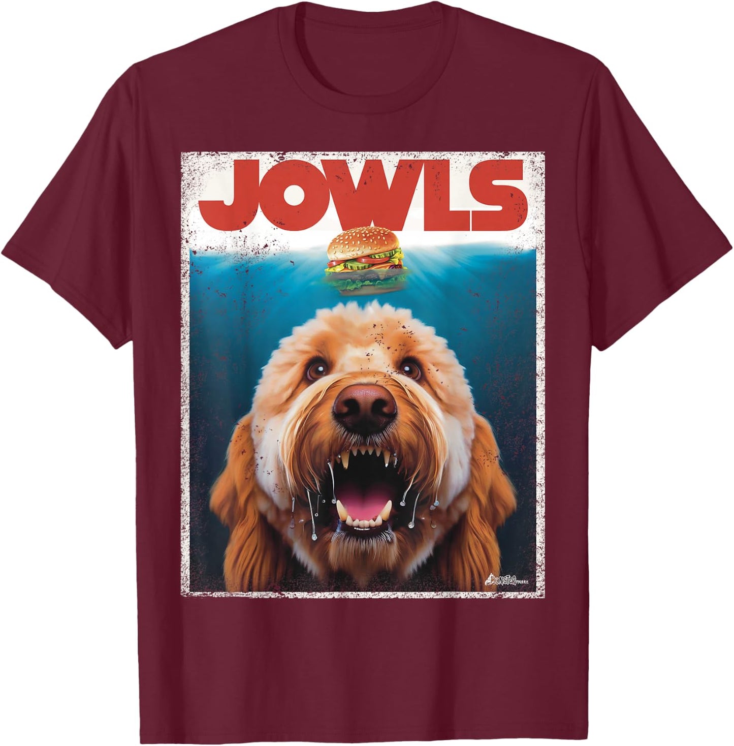 Funny Labradoodle Jowls , Fawn Lab Doodle Mom Top, Dad T-Shirt - T-Shirt | Maroon