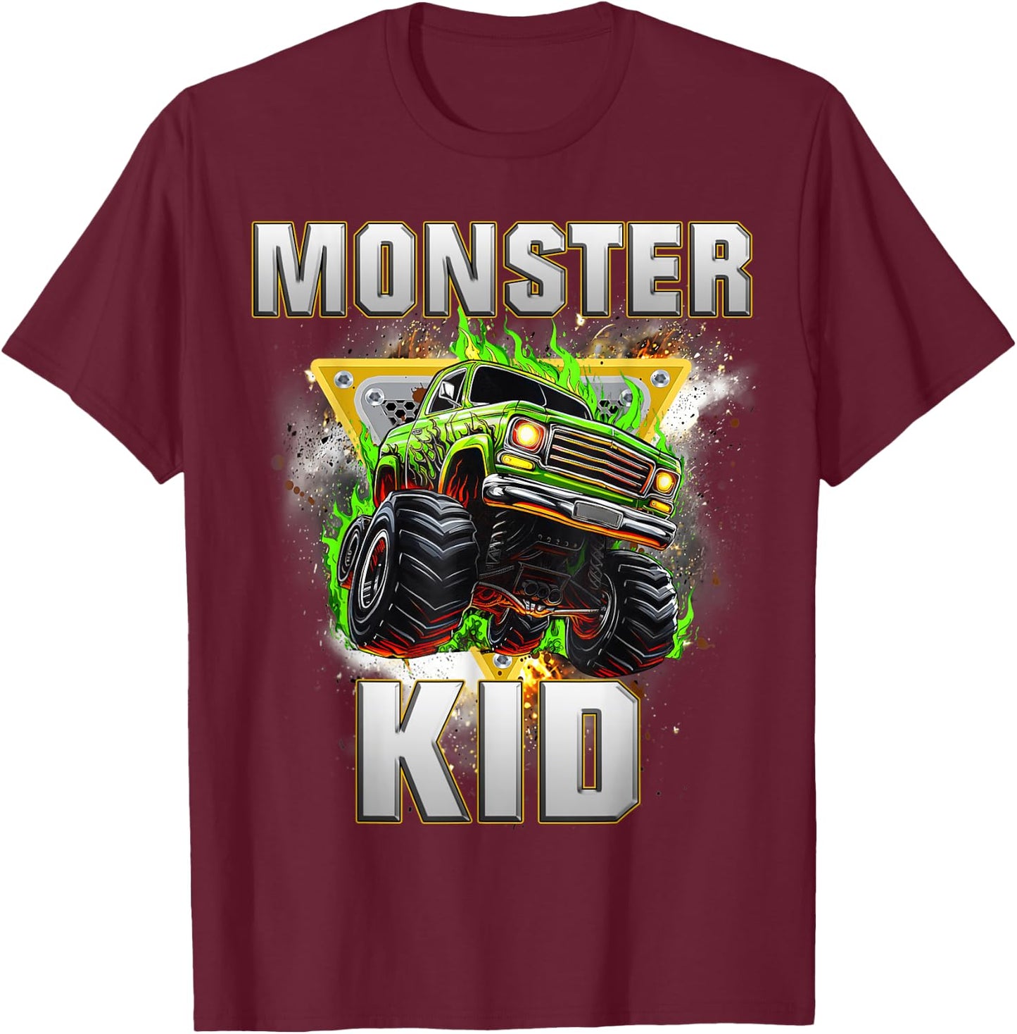 Monster Truck Kid Monster Truck Are My Jam Boys Girls T-Shirt - T-Shirt | Maroon