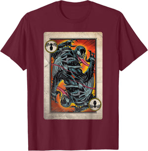 Marvel Retro Comics Venom Playing Card T-Shirt - T-Shirt | Maroon