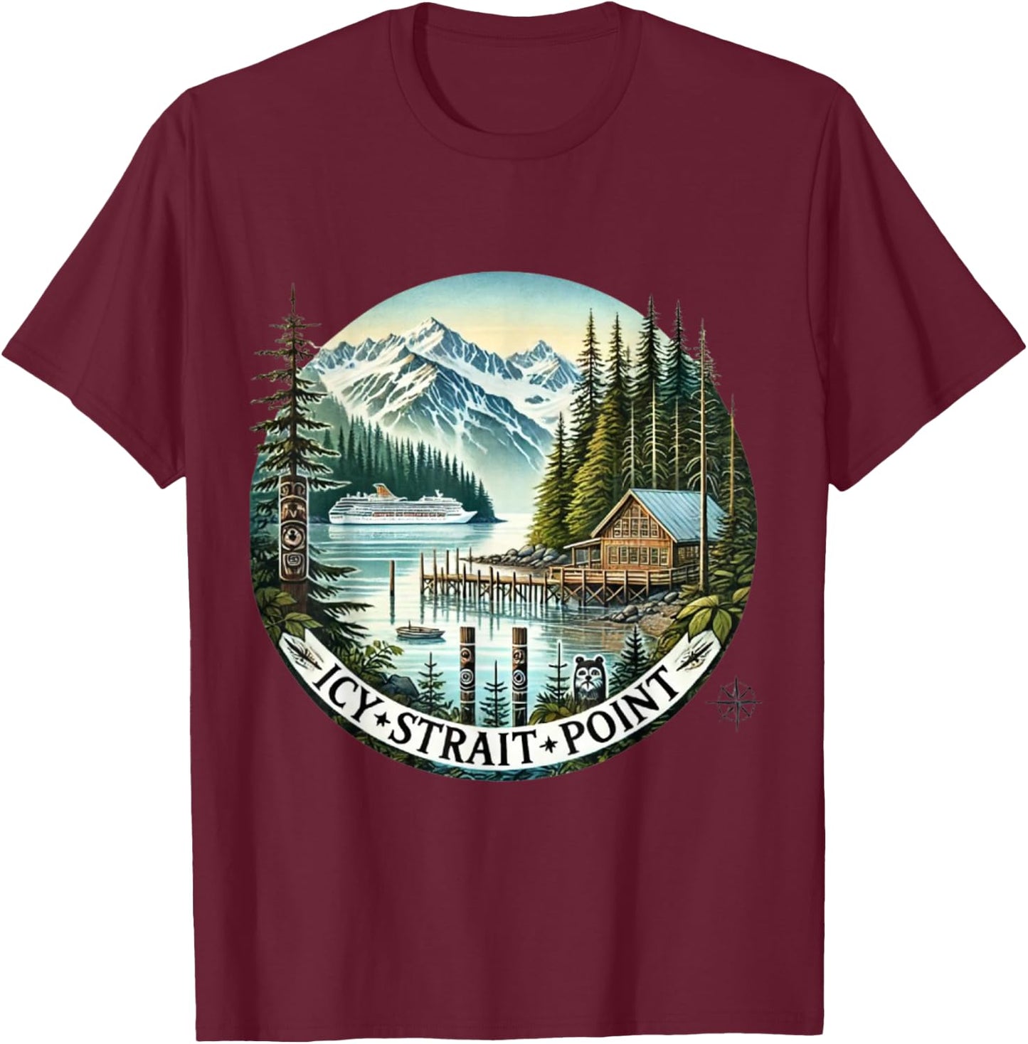 ICY Straight Point Alaska T-Shirt - T-Shirt | Maroon