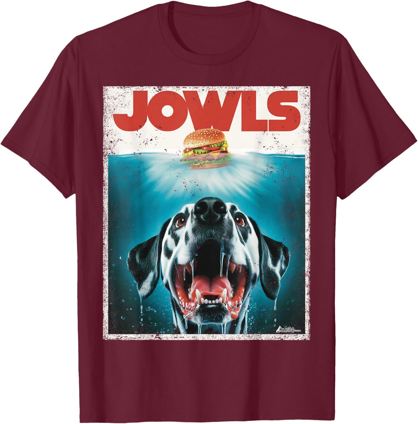 Funny Dalmatian Jowls, Cute Paws, Spot Dog Mom Top, Dog Dad T-Shirt - T-Shirt | Maroon