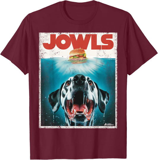 Funny Dalmatian Jowls, Cute Paws, Spot Dog Mom Top, Dog Dad T-Shirt - T-Shirt | Maroon
