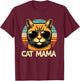 Cat Mama Cool Orange Cat Mother's Day Retro Cat Mom T-Shirt - T-Shirt | Maroon