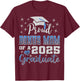 Super Proud Bonus Mom of 2025 Graduate Awesome Family School T-Shirt - T-Shirt | Maroon