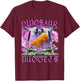 Funny Dinosaur Chicken Nugget Bootleg Hardcore Flames Meme T-Shirt - T-Shirt | Maroon